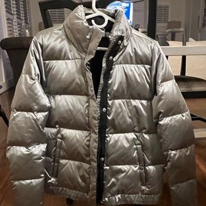 athleta silver puffer jacket